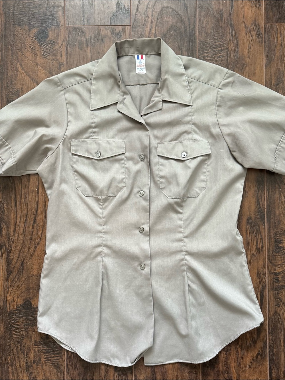 Flying Cross Vintage Grey Short-Sleeve Public Safety Uniform Shirt Medium